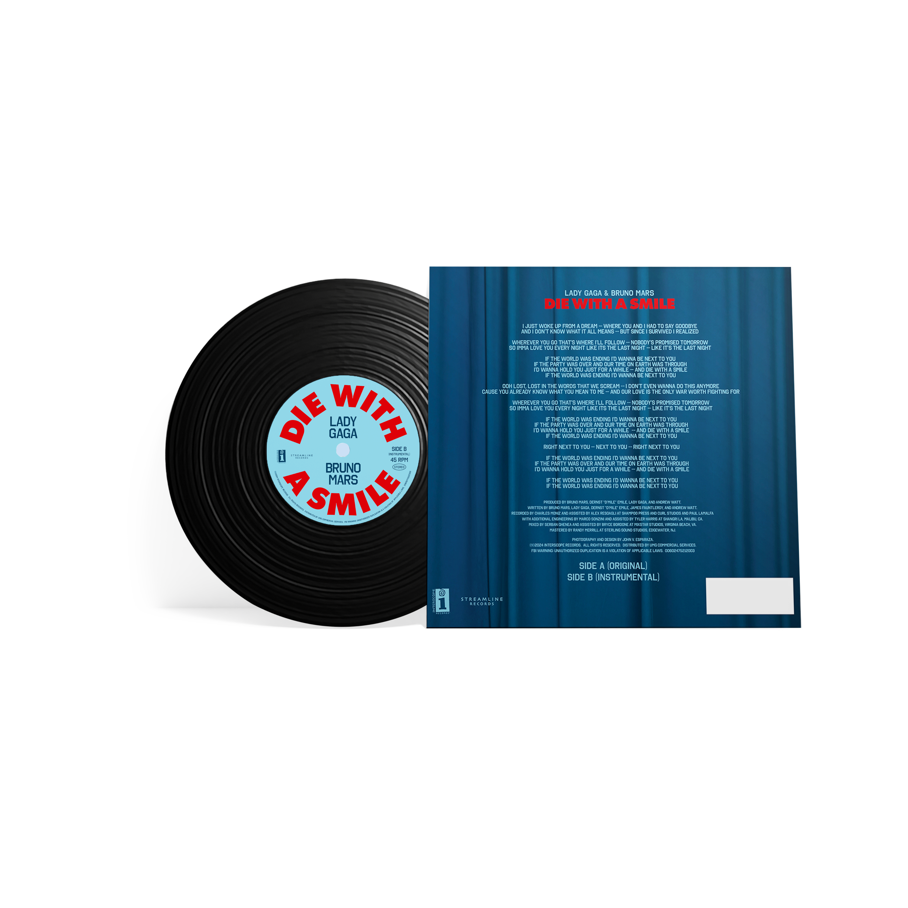 Lady Gaga, Bruno Mars Die With A Smile 7" Vinyl 386959