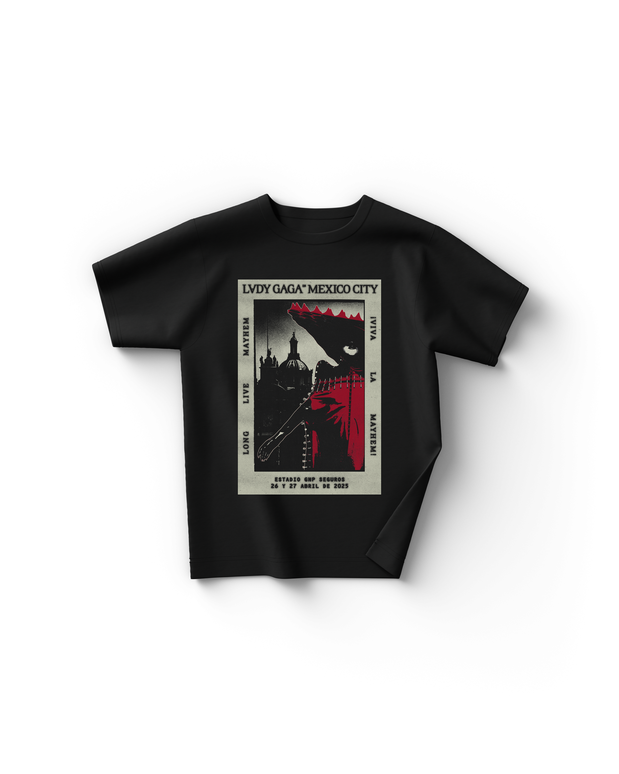 Lady Gaga Black CDMX Poster T-Shirt T-Shirts 407449