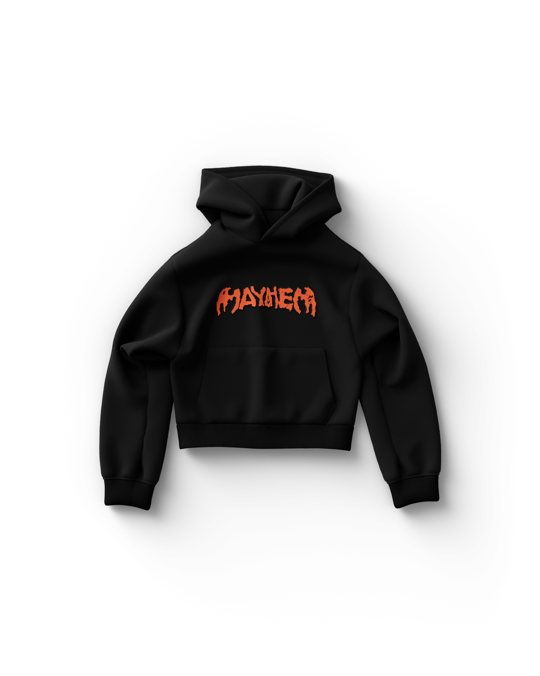 Cropped Black and Orange Logo Hoodie - Lady Gaga