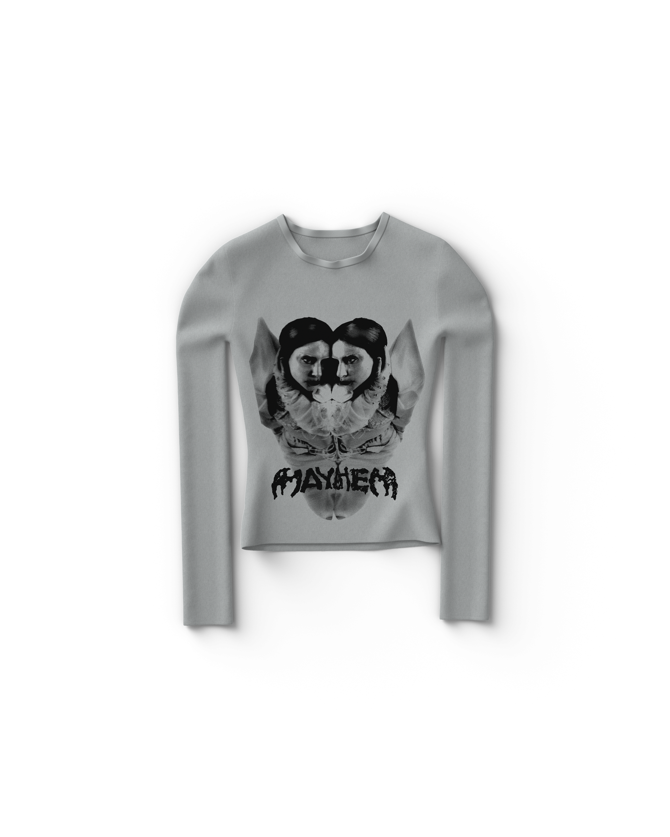 Gray Reflection Fitted Longsleeve T-Shirt - Lady Gaga