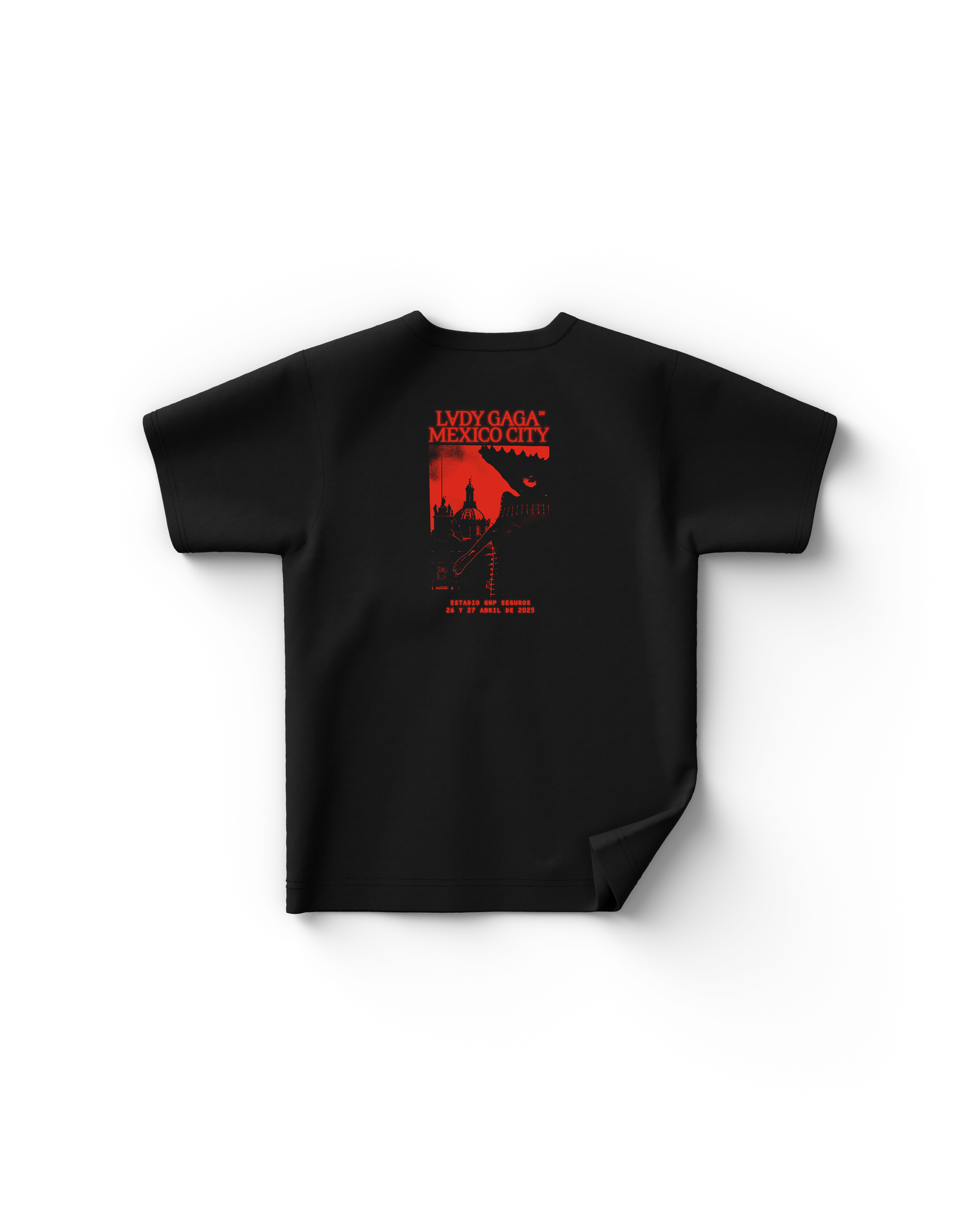 Lady Gaga Black CDMX Contrast T-Shirt T-Shirts 407525