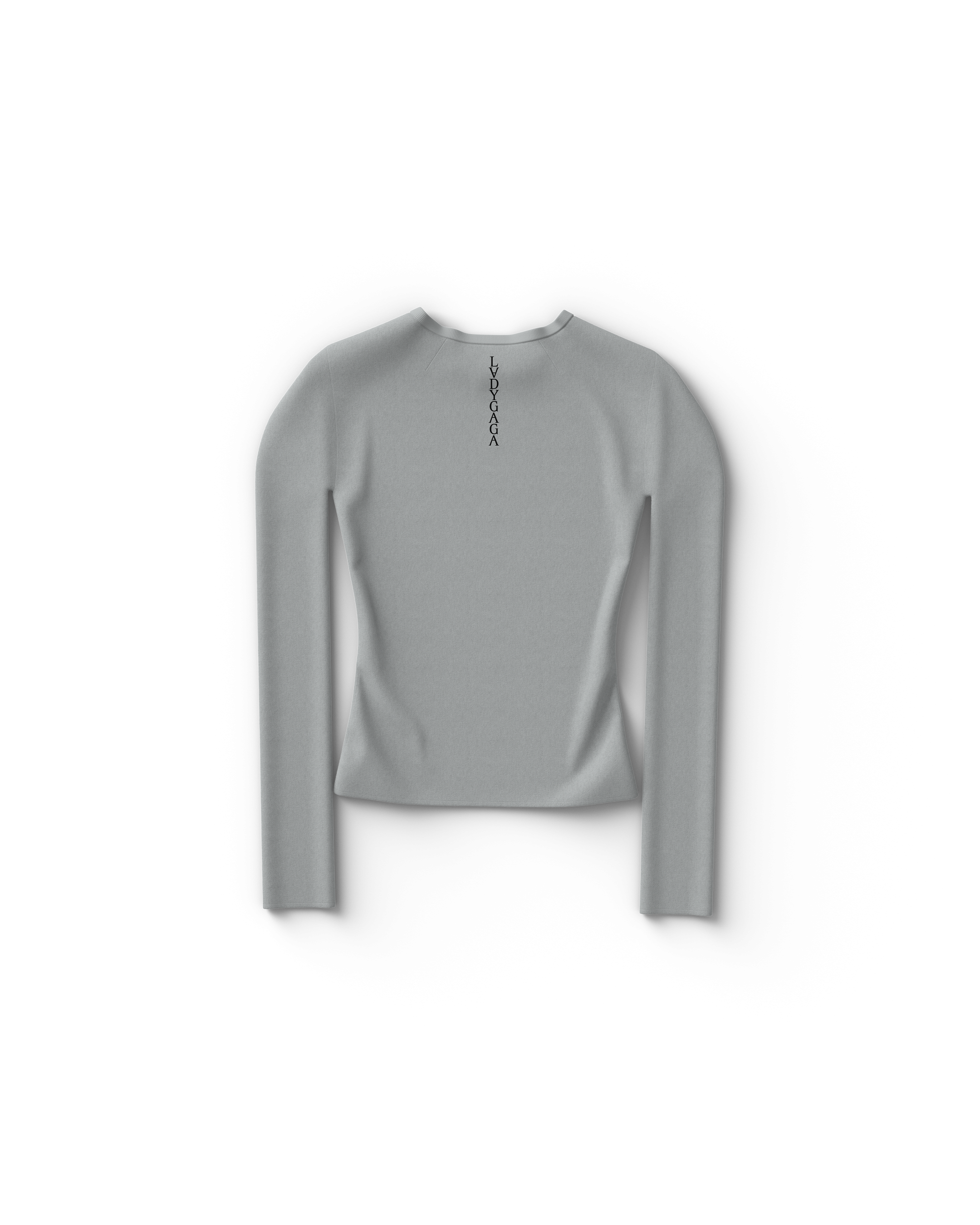 Gray Reflection Fitted Longsleeve T-Shirt - Lady Gaga Gray Reflection Fitted Longsleeve T-Shirt - Lady Gaga