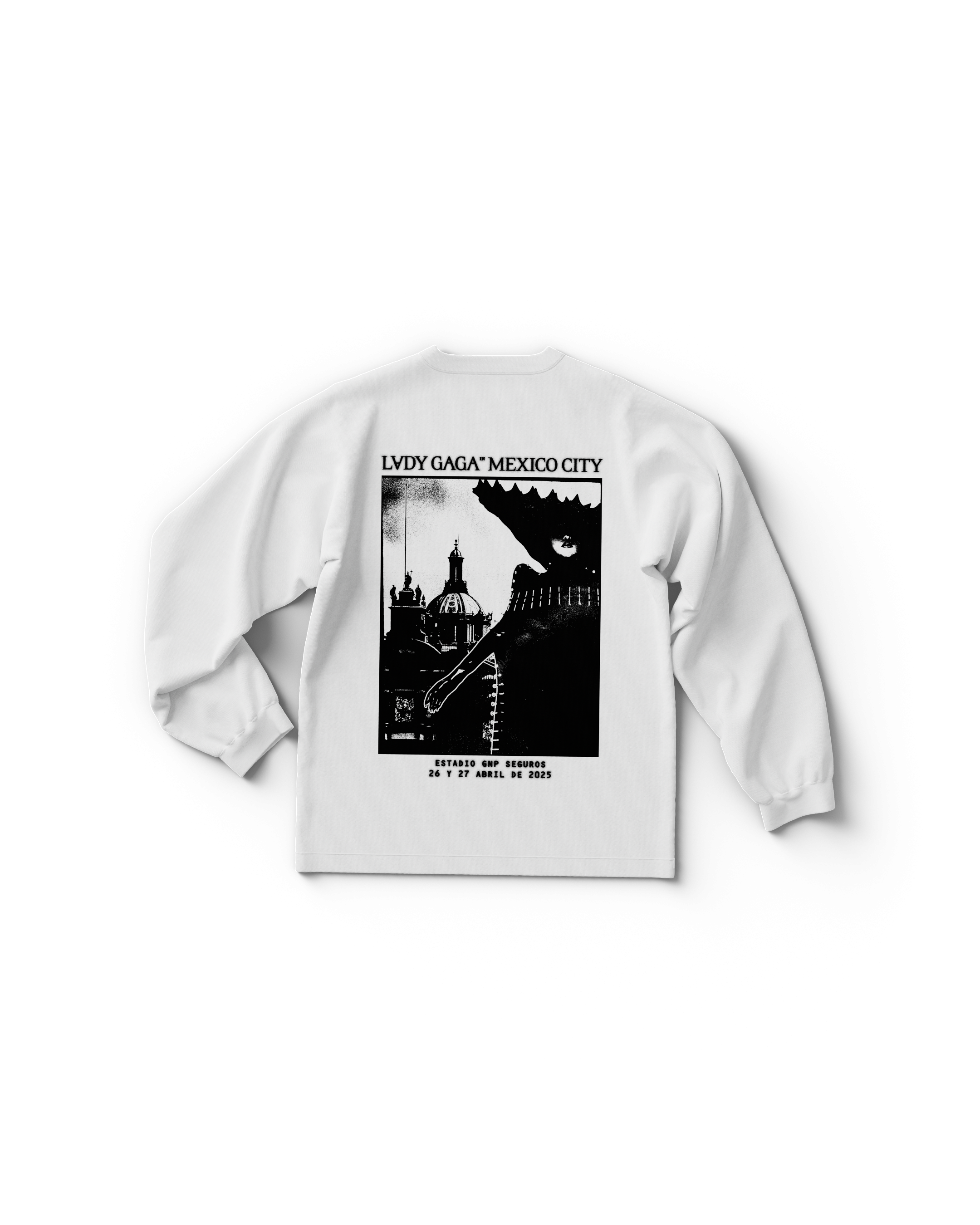 Lady Gaga White CDMX Longsleeve T-Shirt Longsleeves 407529